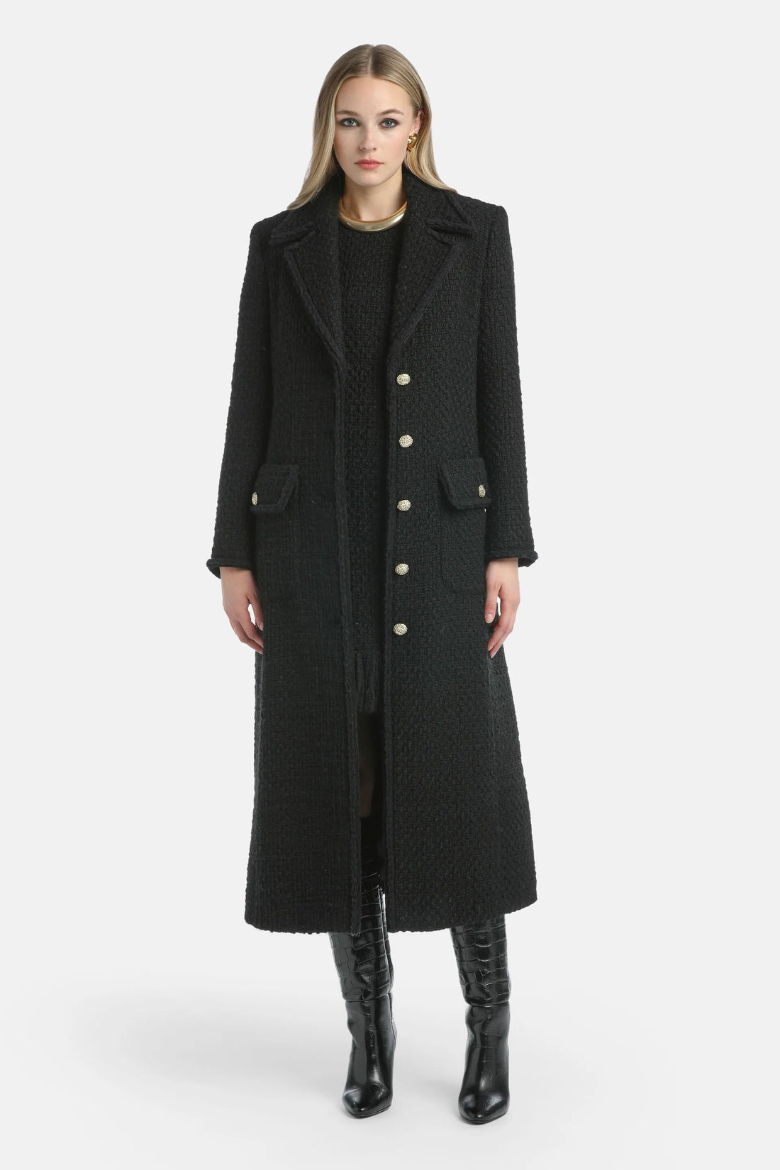 Luisa Spagnoli_Black_Salsa - BouclŽ Coat_SALSA_0101_02