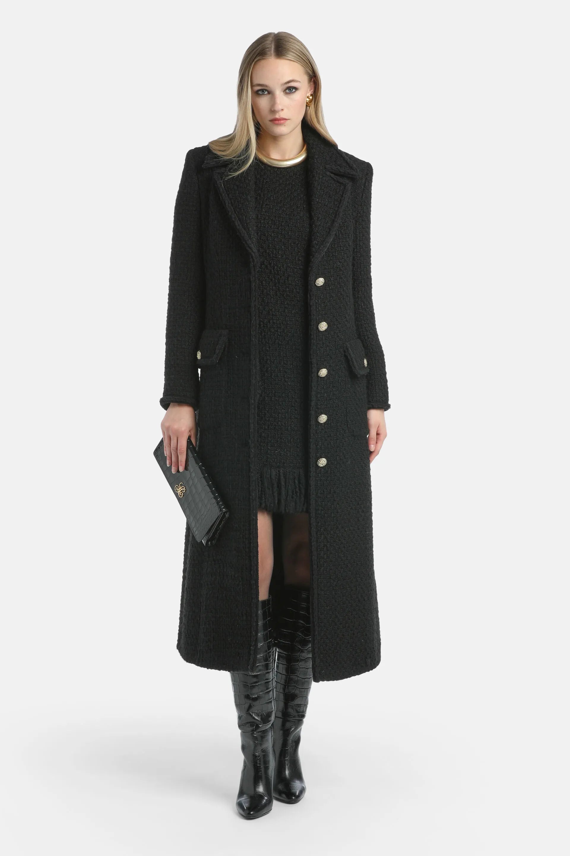 Luisa Spagnoli_Black_Salsa - BouclŽ Coat_SALSA_0101_06