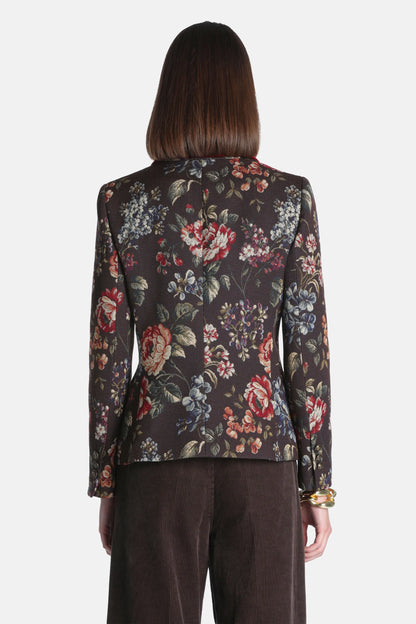 Luisa Spagnoli Var Fondo Marrone Women Sancire - Floral Blazer SKU: SANCIRE_4575 Image 02