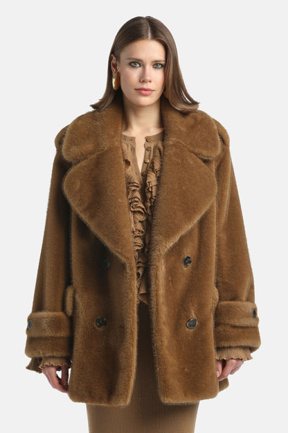 Luisa Spagnoli_Cammello_Saracena - Faux Fur Peacoat_SARACENA_2314_03