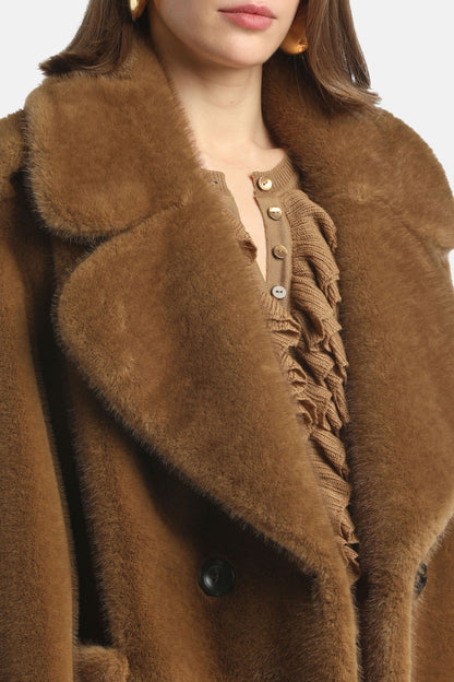 Luisa Spagnoli_Cammello_Saracena - Faux Fur Peacoat_SARACENA_2314_06