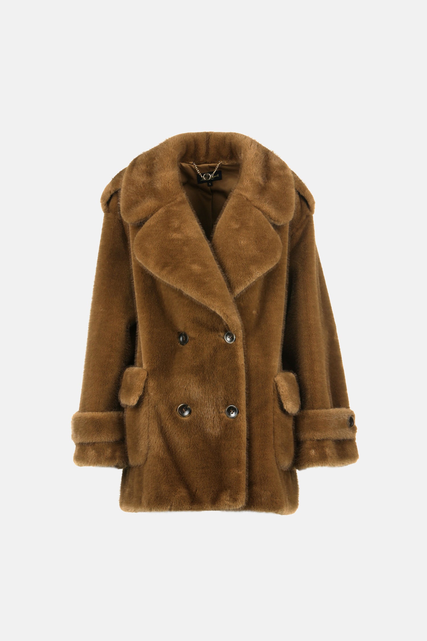 Luisa Spagnoli_Cammello_Saracena - Faux Fur Peacoat_SARACENA_2314_08
