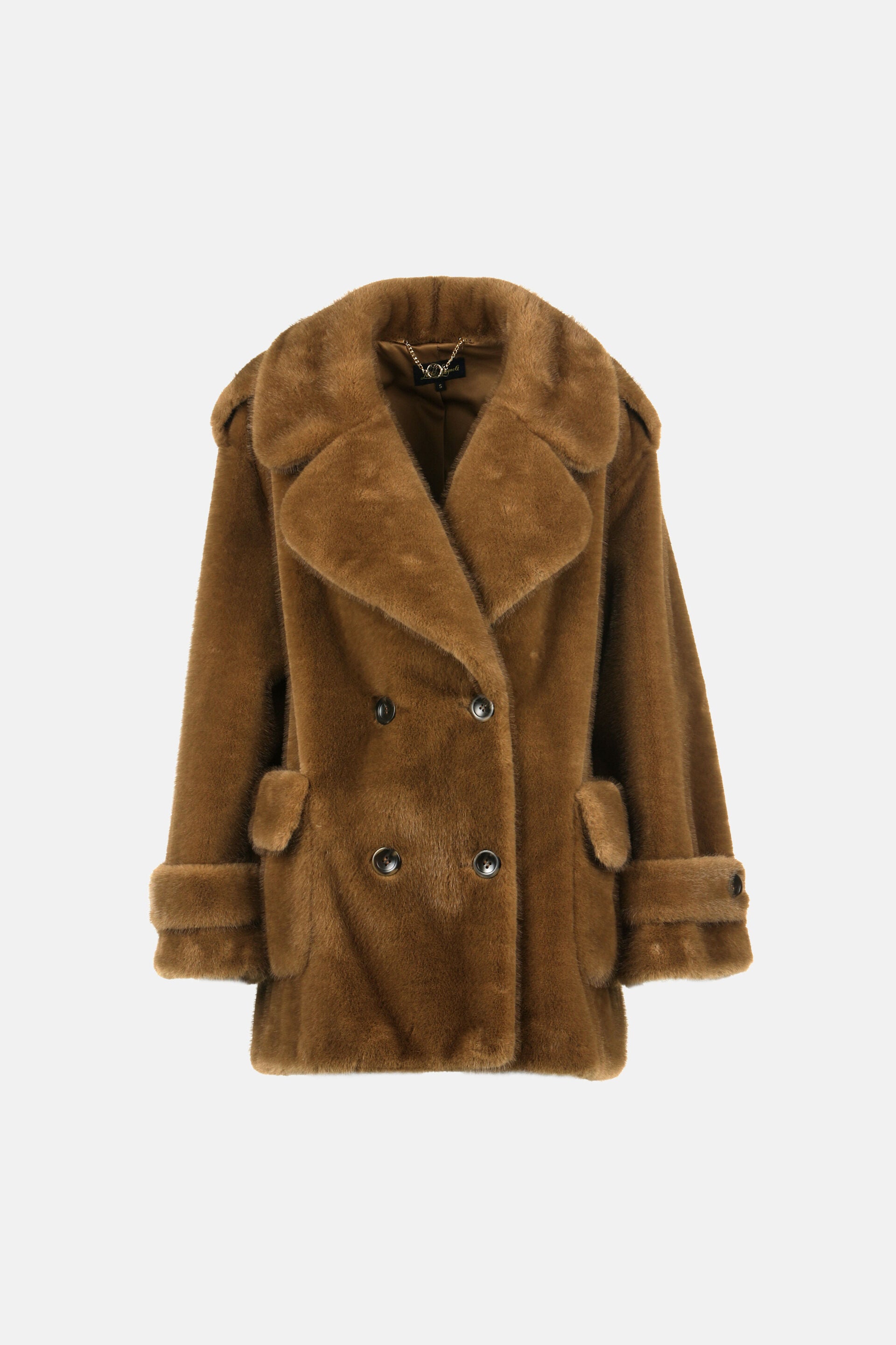 Luisa Spagnoli_Cammello_Saracena - Faux Fur Peacoat_SARACENA_2314_08