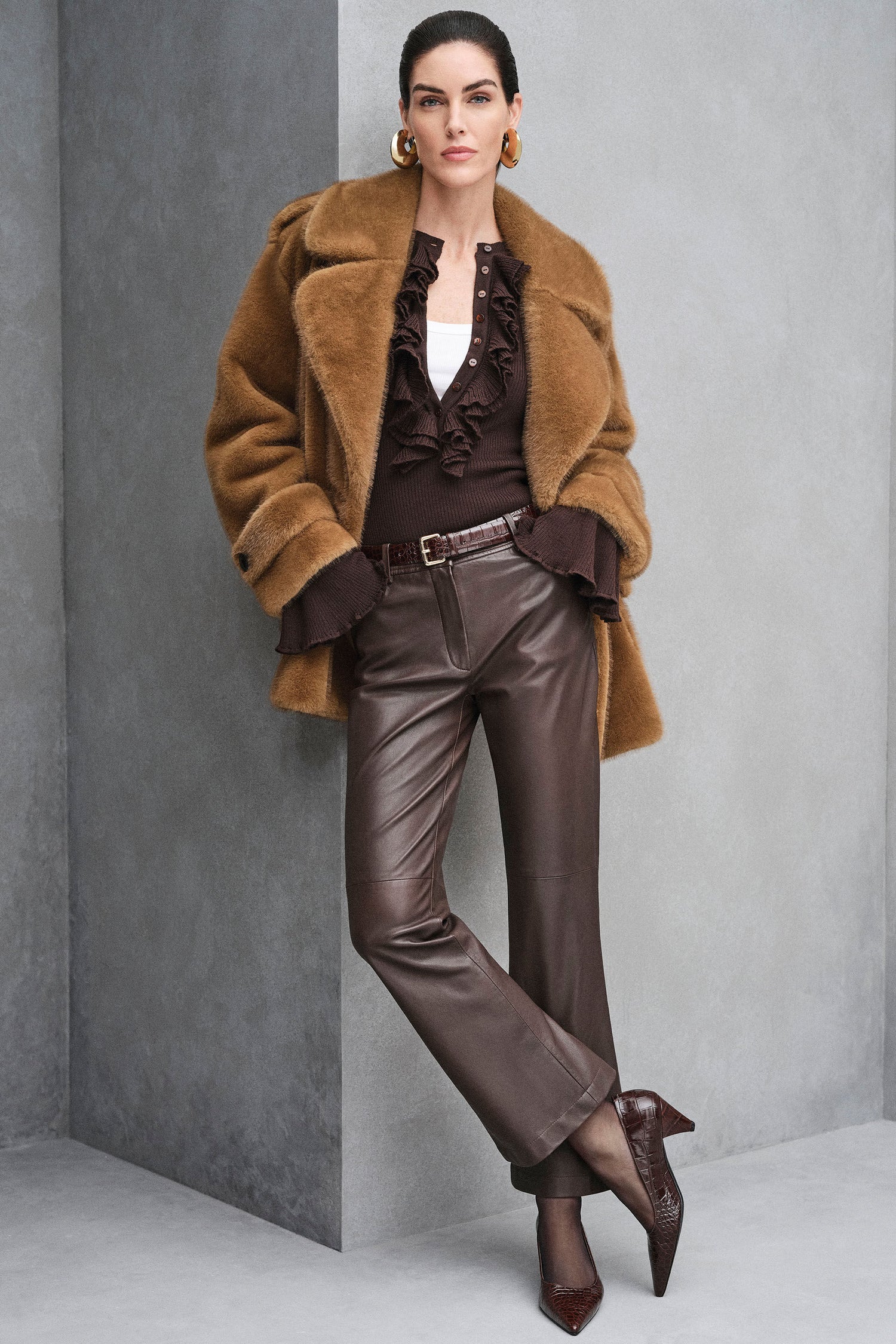 Luisa Spagnoli_Cammello_Saracena - Faux Fur Peacoat_SARACENA_2314_09