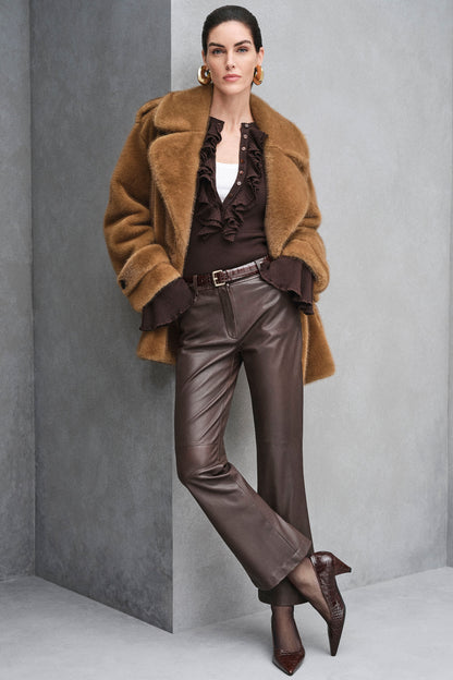 Luisa Spagnoli_Cammello_Saracena - Faux Fur Peacoat_SARACENA_2314_09