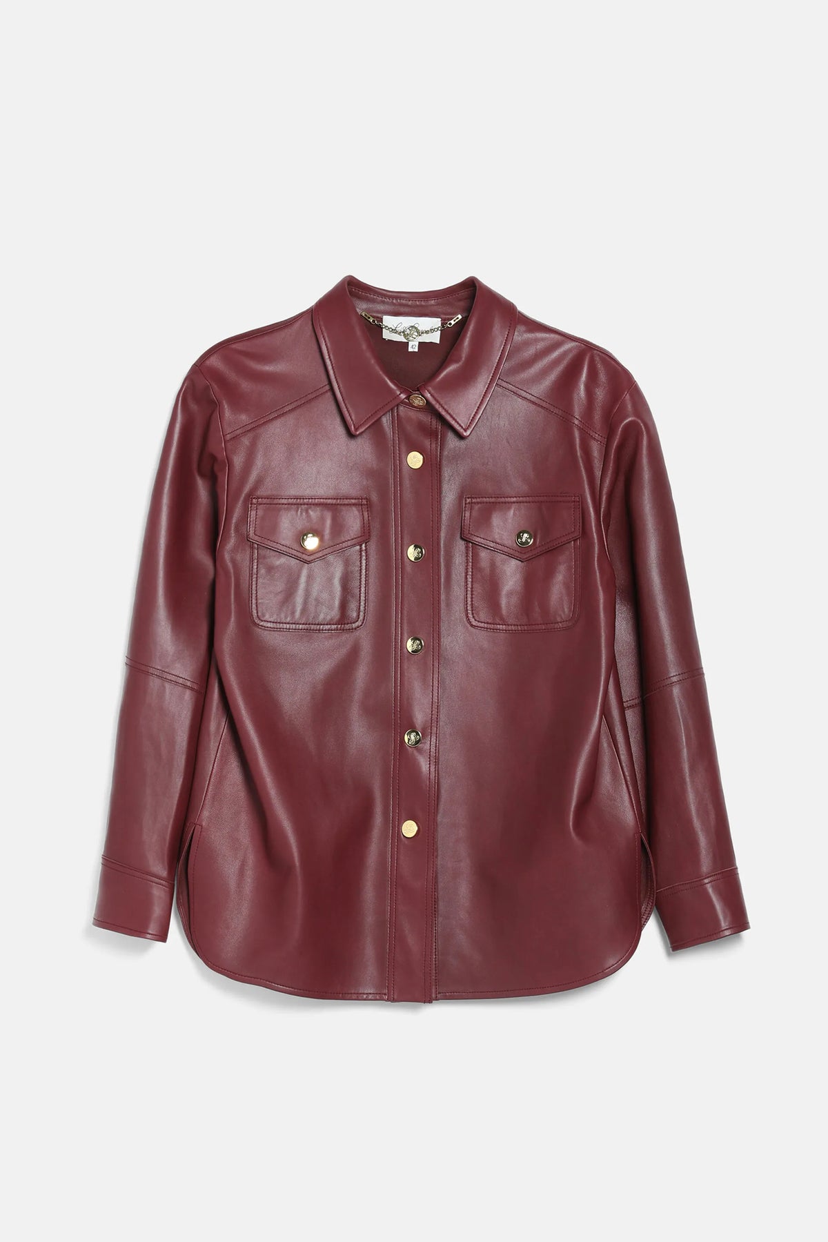 Luisa Spagnoli Bordeaux Women Sarmoneta - Leather Shirt Jacket SKU: SARMONETA_2445 Image 07
