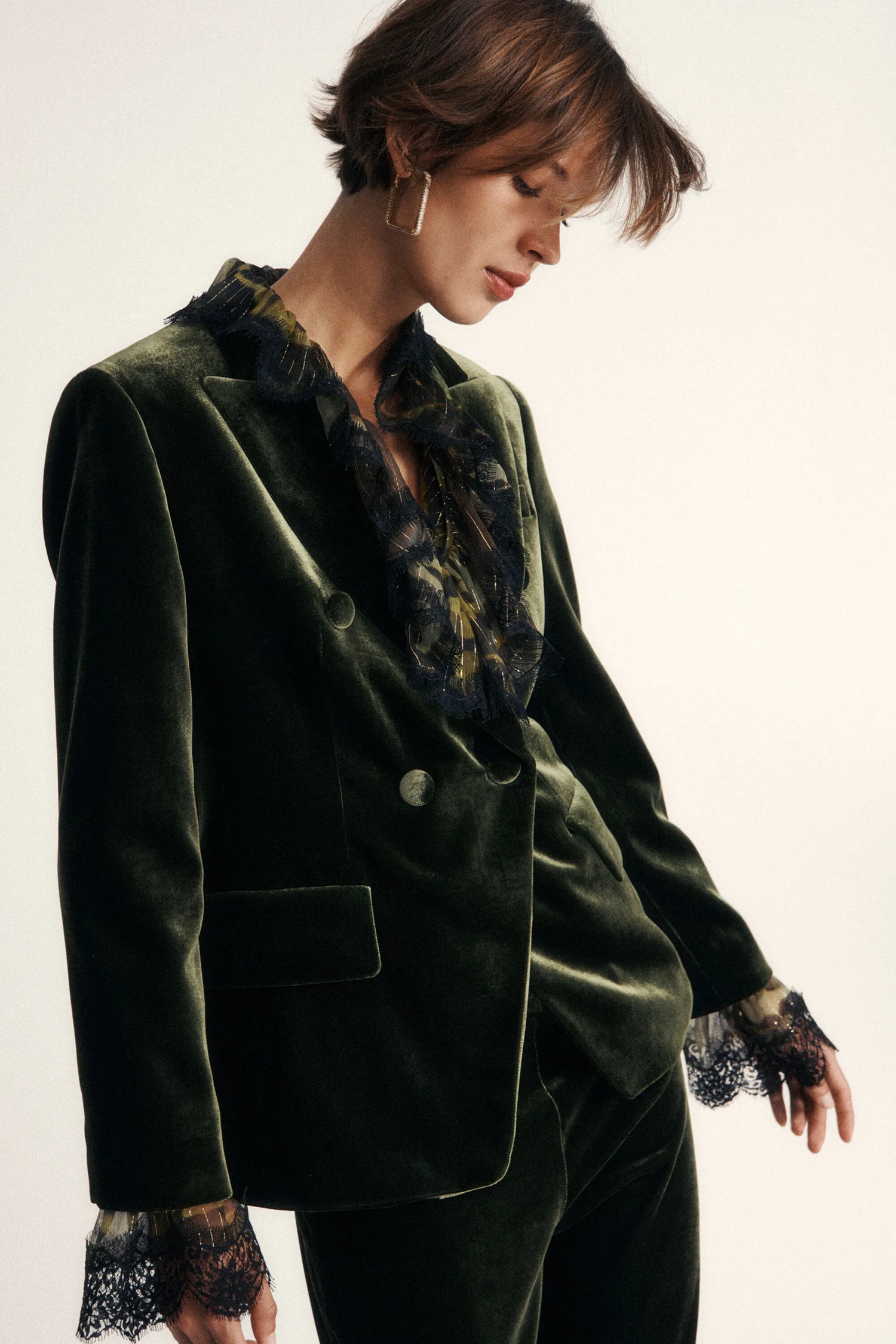 Luisa Spagnoli_Green_Scaffale - Elegant Velvet Jacket_SCAFFALE_1741 1741_01