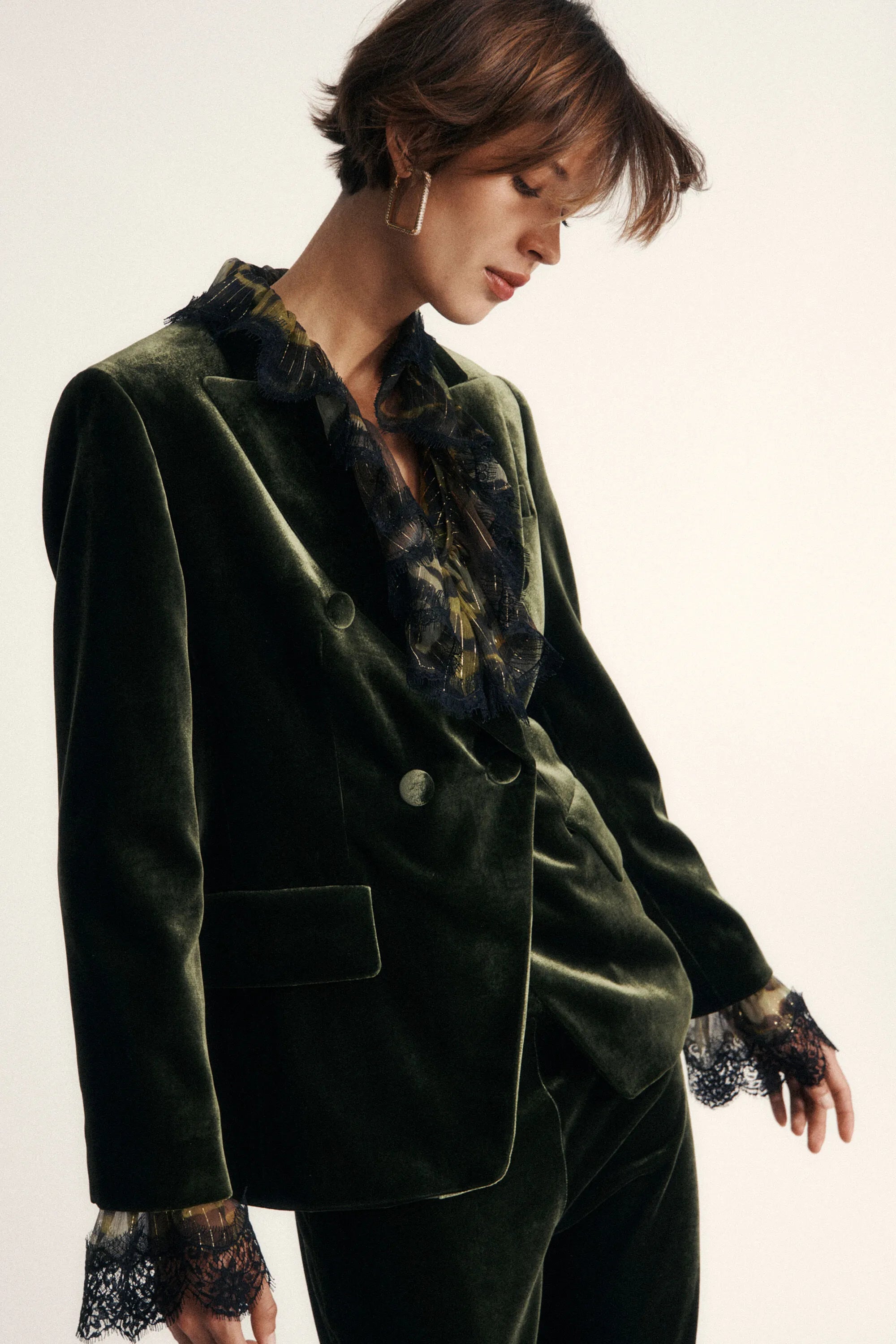 Luisa Spagnoli_Green_Scaffale - Elegant Velvet Jacket_SCAFFALE_1741 1741_01