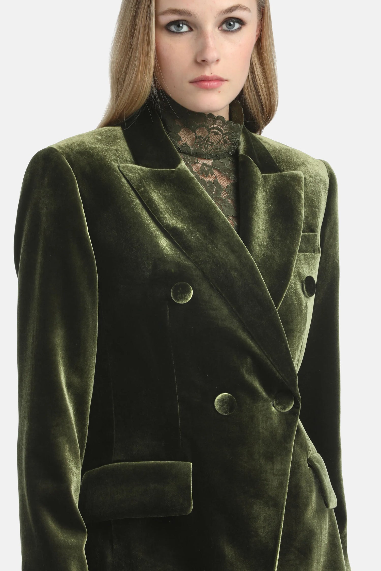 Luisa Spagnoli_Green_Scaffale - Elegant Velvet Jacket_SCAFFALE_1741 1741_04