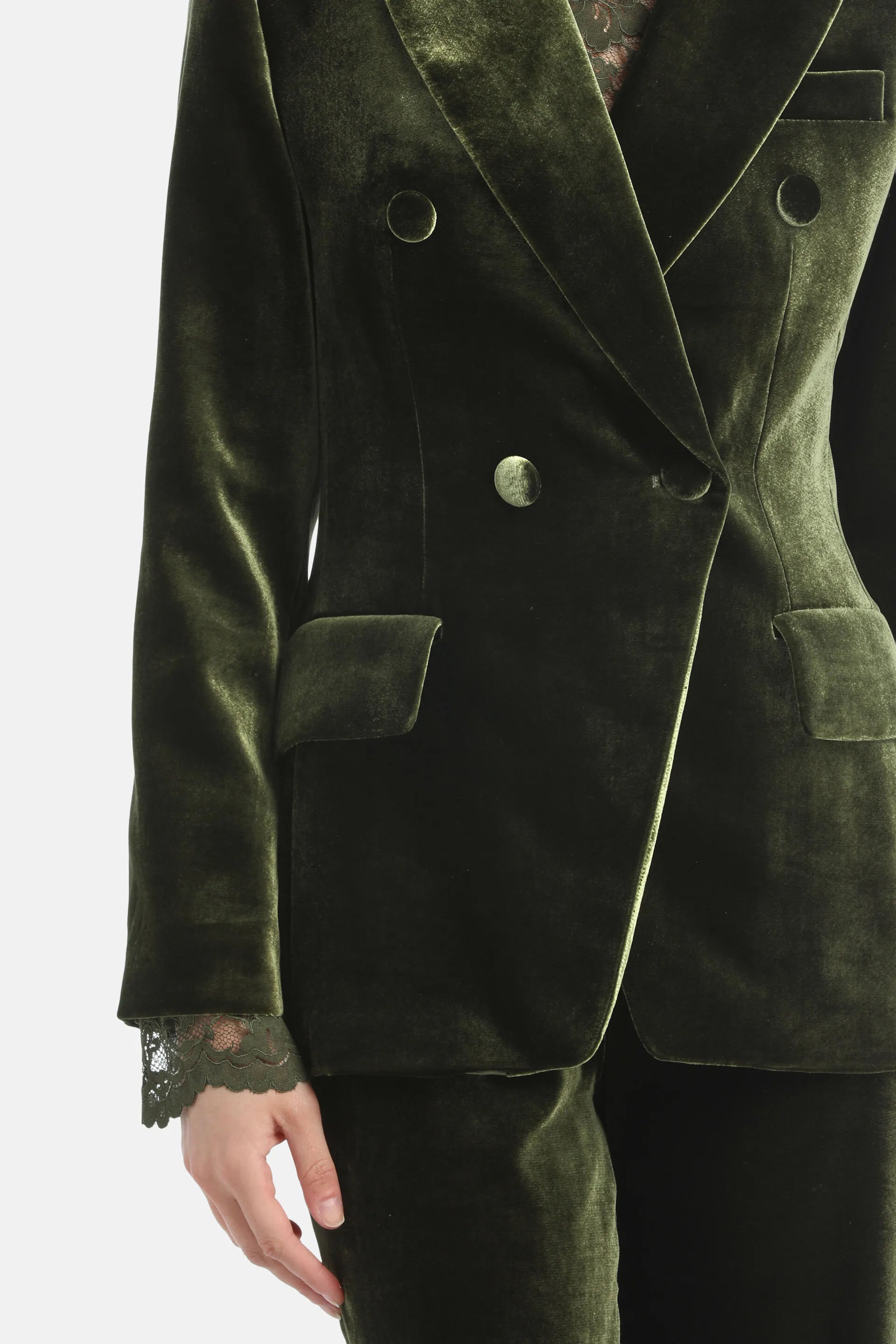 Luisa Spagnoli_Green_Scaffale - Elegant Velvet Jacket_SCAFFALE_1741 1741_05