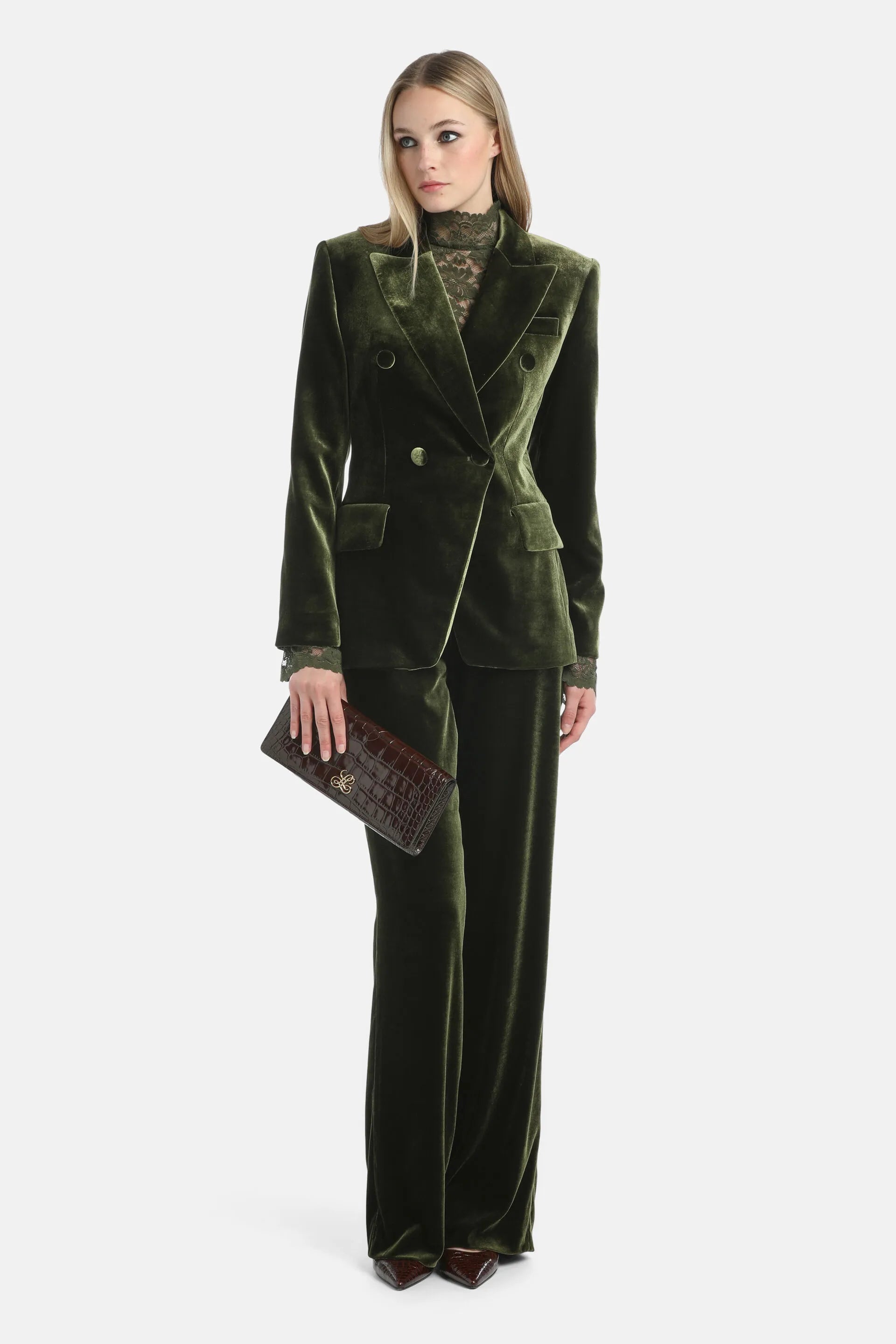 Luisa Spagnoli_Green_Scaffale - Elegant Velvet Jacket_SCAFFALE_1741 1741_06