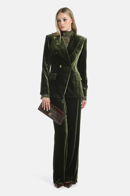 Luisa Spagnoli_Green_Scaffale - Elegant Velvet Jacket_SCAFFALE_1741 1741_06