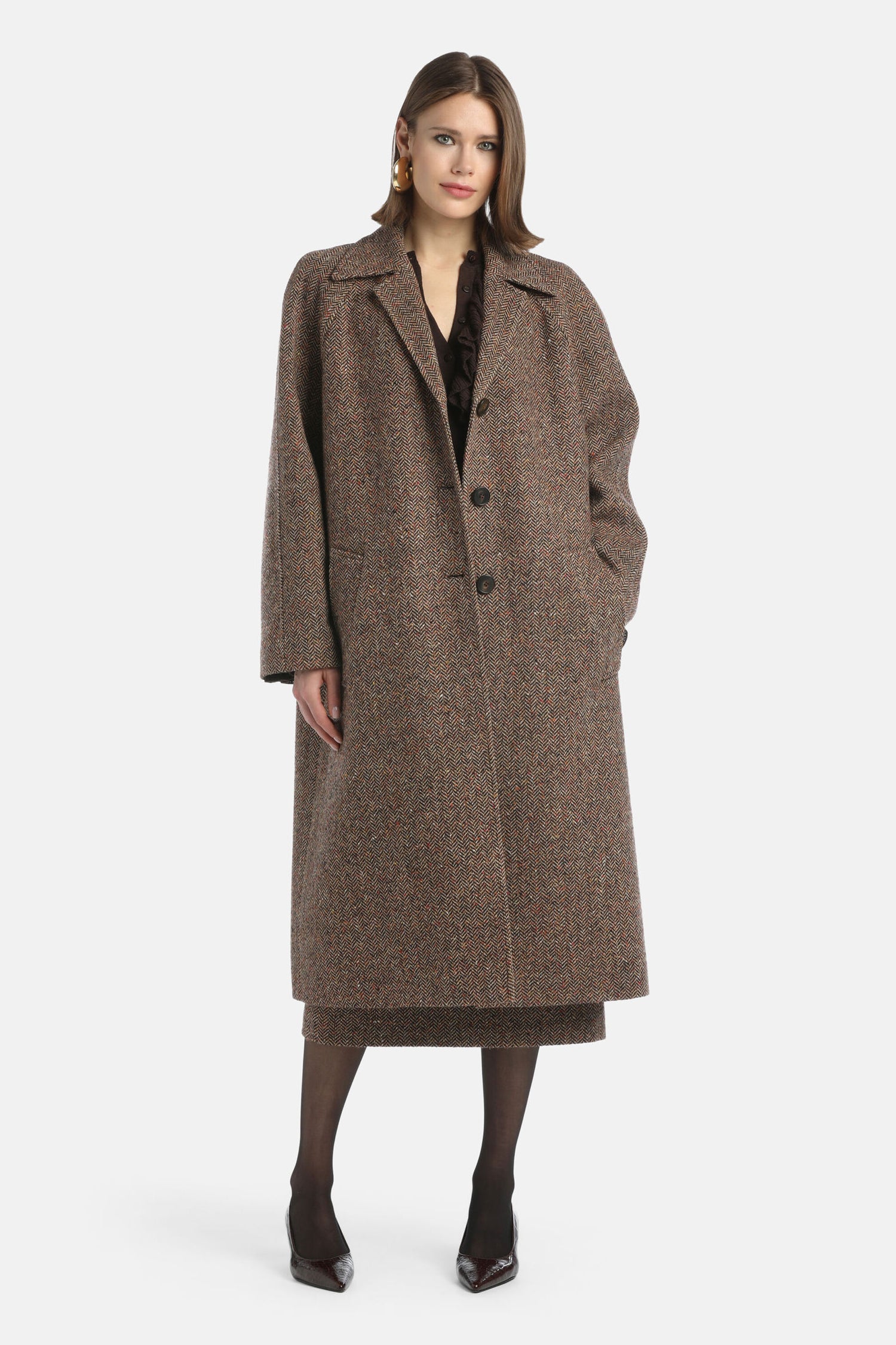 Luisa Spagnoli_Var Spinato Ruggine_Scale - Oversized Tweed Coat Ð Fashion Show_SCALE_3975_03