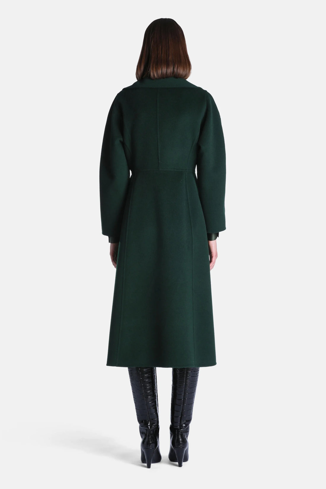 Luisa Spagnoli Verde Bottiglia Women Scansione - Double-Breasted Wool Coat SKU: SCANSIONE_2046 Image 02