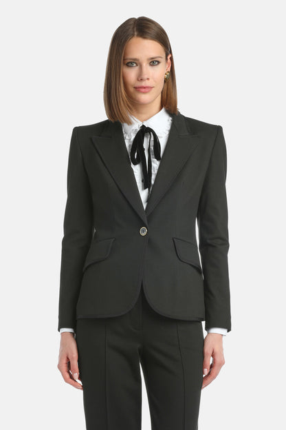 Luisa Spagnoli_Nero_Sciccosa - Single-Breasted Blazer Jacket_SCICCOSA_0101_01