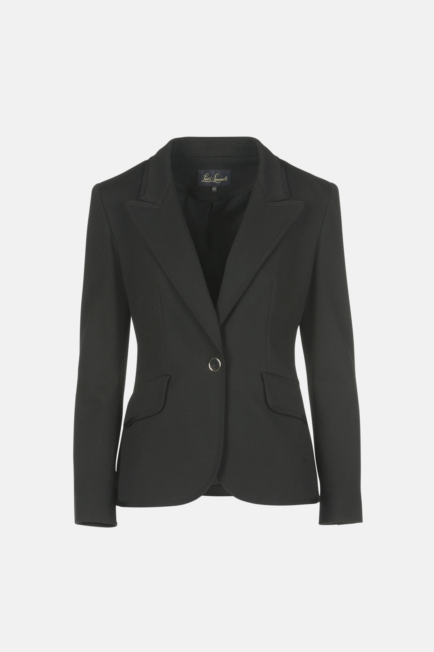 Luisa Spagnoli_Nero_Sciccosa - Single-Breasted Blazer Jacket_SCICCOSA_0101_06