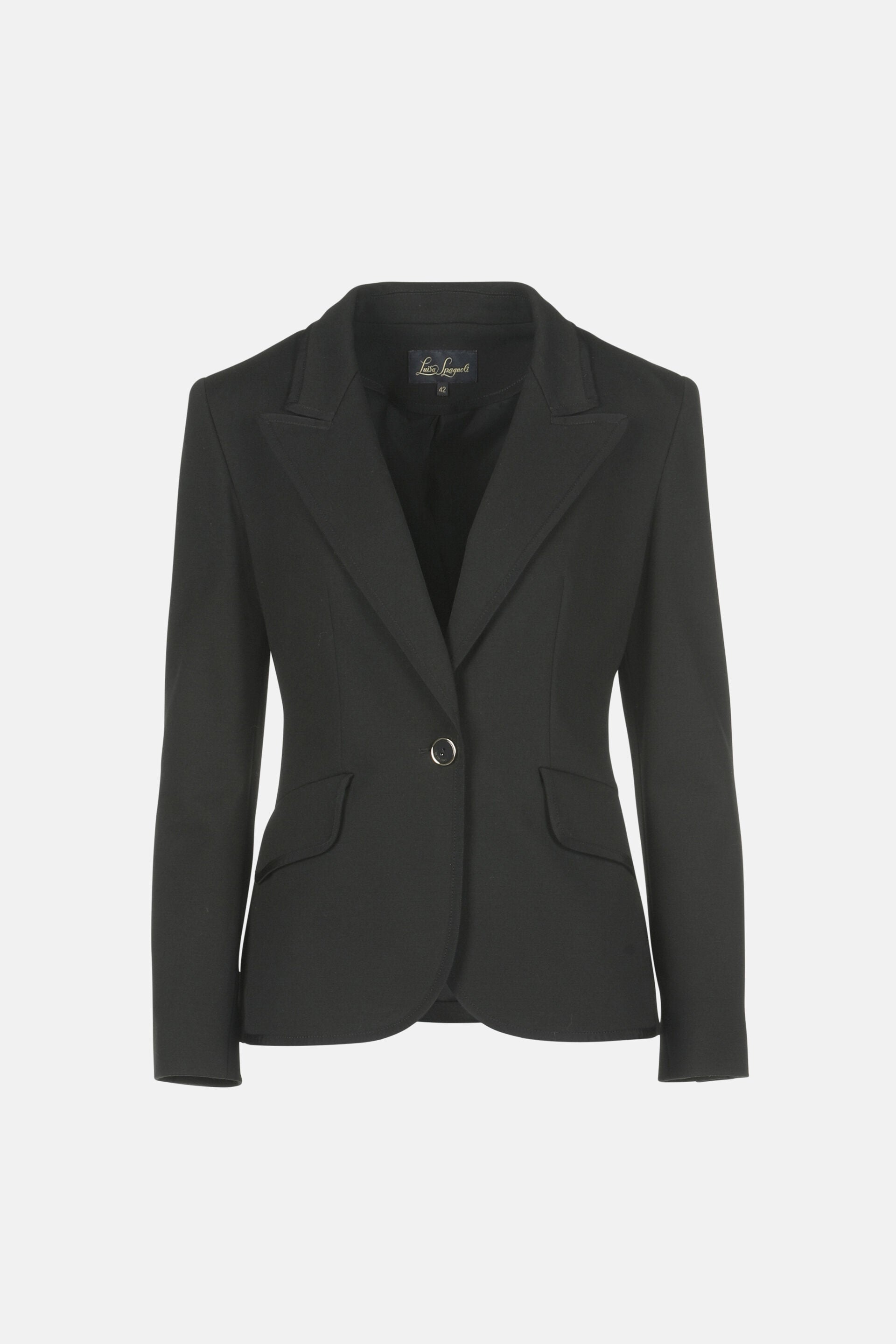 Luisa Spagnoli_Nero_Sciccosa - Single-Breasted Blazer Jacket_SCICCOSA_0101_06