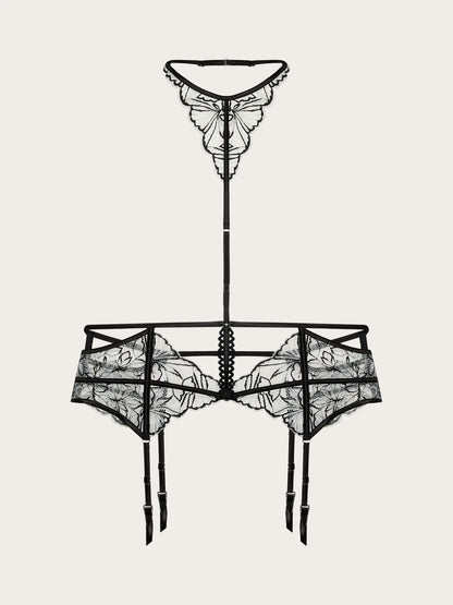 Yamamay_Black_Adjustable Embroidered Garter Belt with Removable Accessory - Priv� Frivolous_SCZD191001_072_06