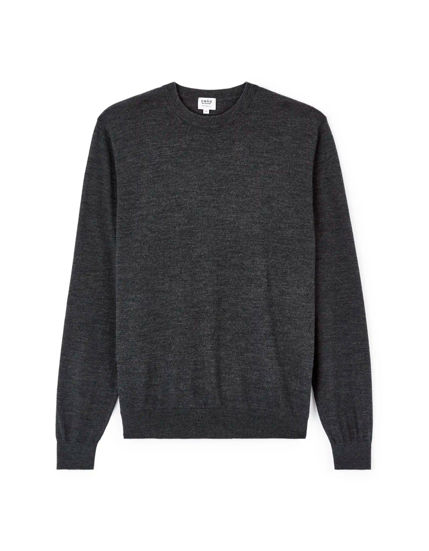 Celio_Anthra Mel_100% Merino Wool Crew Neck Sweater_SEMERIROND_ANTHRA MEL_04