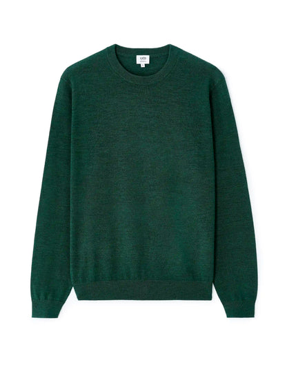 Celio_Vert Fonce 02_100% Merino Wool Crew Neck Sweater_SEMERIROND_VERT FONCE 02_07