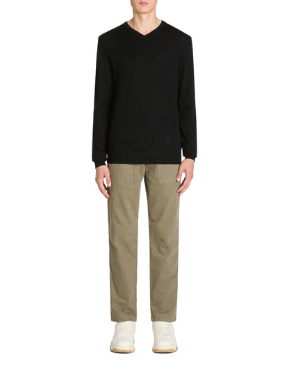 Celio_Black_100% Merino Wool V-Neck Sweater_SEMERIV_BLACK_01