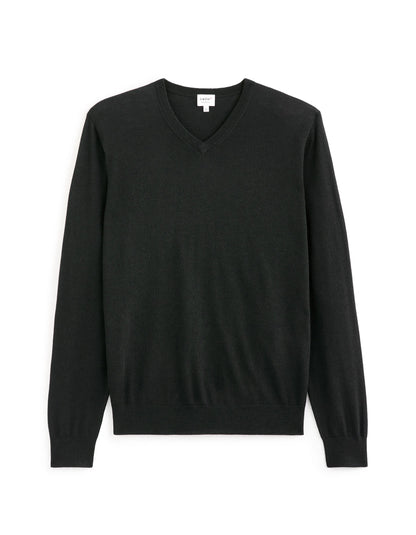 Celio_Black_100% Merino Wool V-Neck Sweater_SEMERIV_BLACK_04