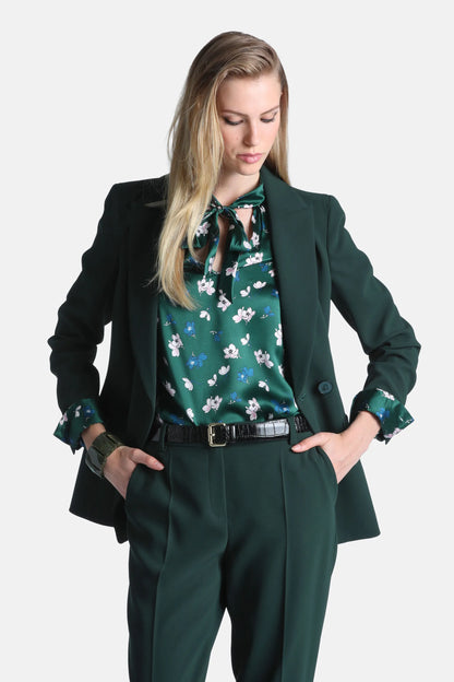 Luisa Spagnoli Verde Bottiglia Women Serafica - Double-Breasted Blazer SKU: SERAFICA_2046 Image 01