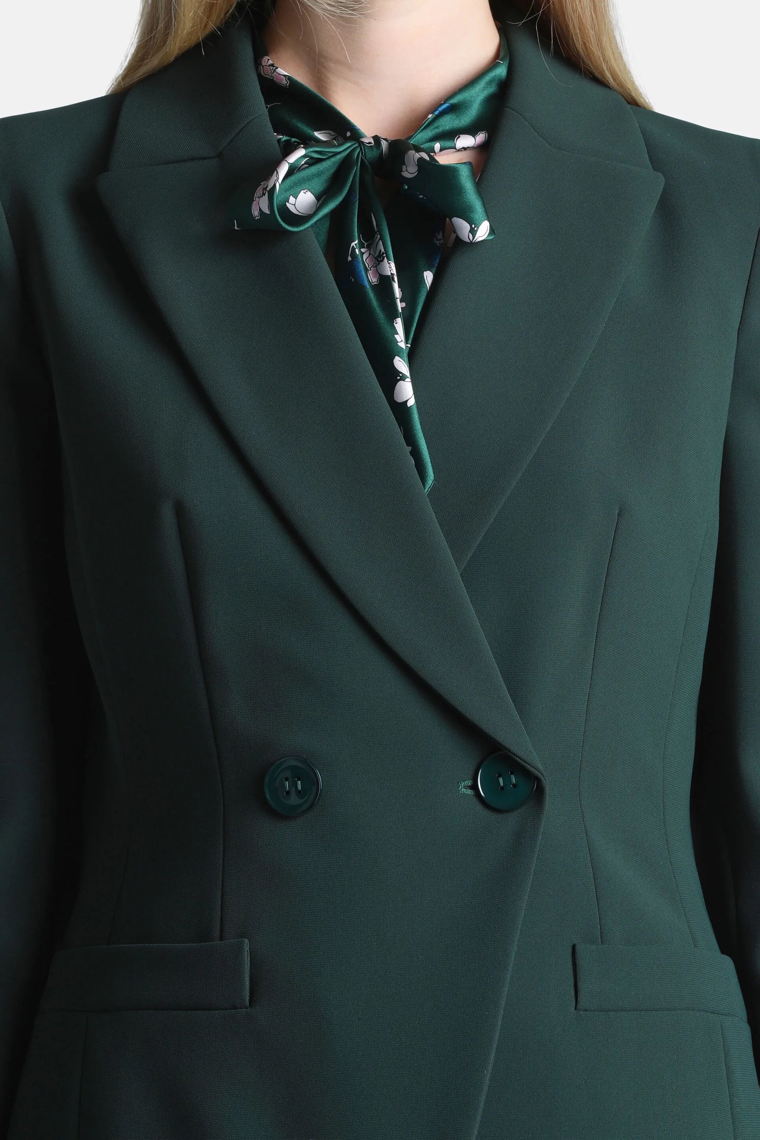 Luisa Spagnoli Verde Bottiglia Women Serafica - Double-Breasted Blazer SKU: SERAFICA_2046 Image 04