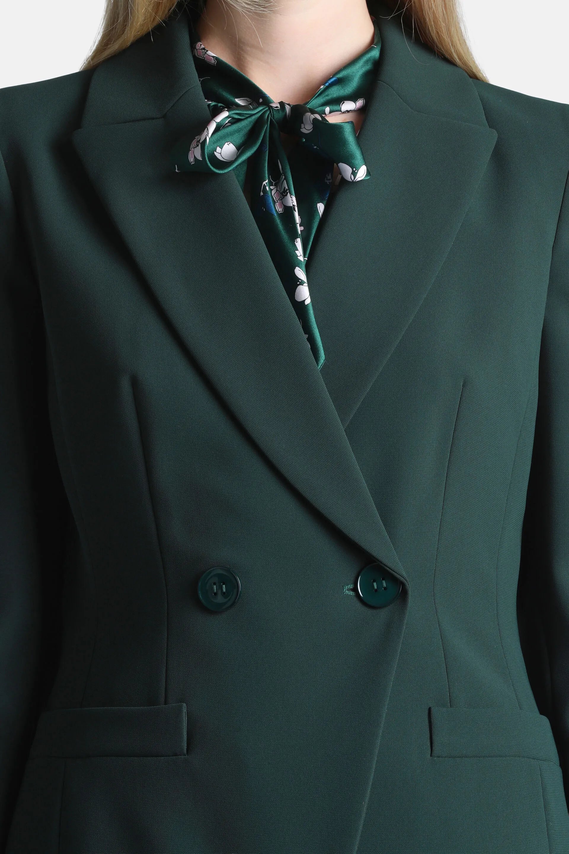 Luisa Spagnoli Verde Bottiglia Women Serafica - Double-Breasted Blazer SKU: SERAFICA_2046 Image 04