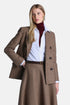Luisa Spagnoli Var Beige Nocciola Women Serieta Double-Breasted Checked Blazer SKU: SERIETA_3274 Image 01