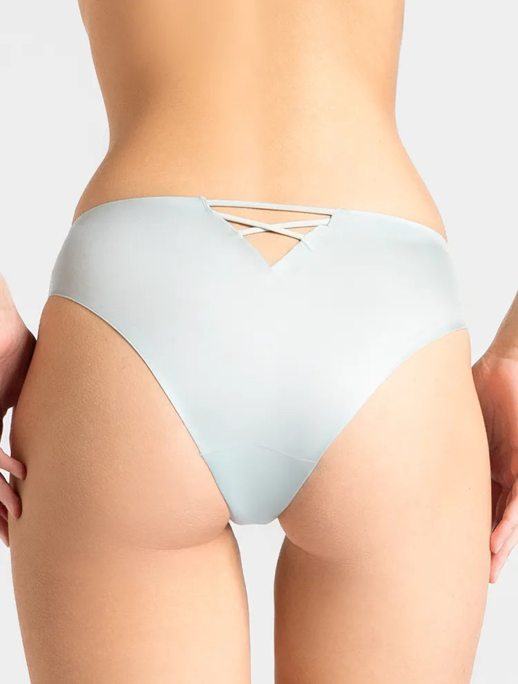 Marie France Light Green Women Kesha High-Shine Microfiber Seamless Slip SKU: SLKESHA_Light Green Image 02