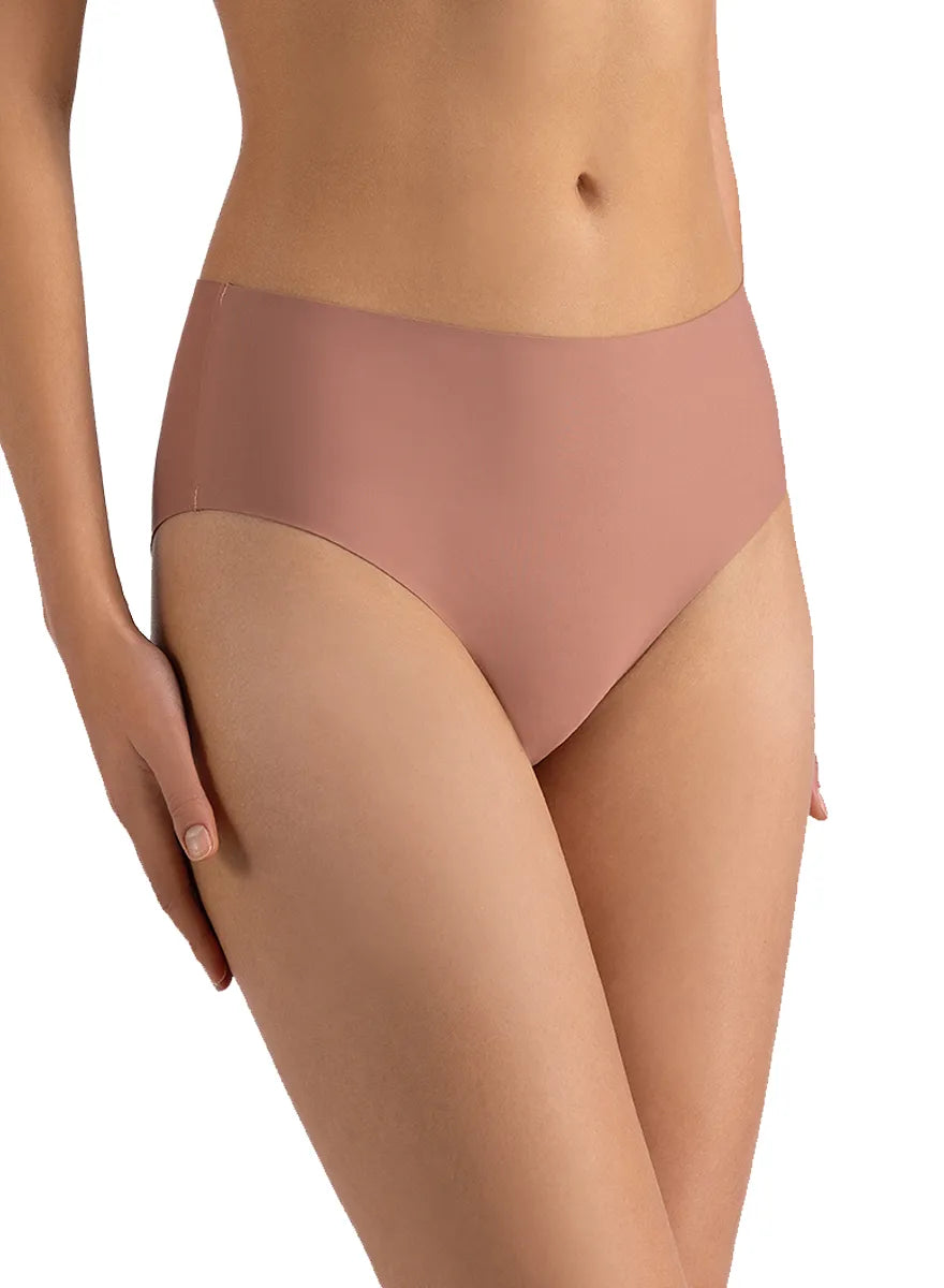 Marie France_Brown_No Show Lasercut High Waist Slip_SLSEAMLESSHIGHWAISTS_Brown_01