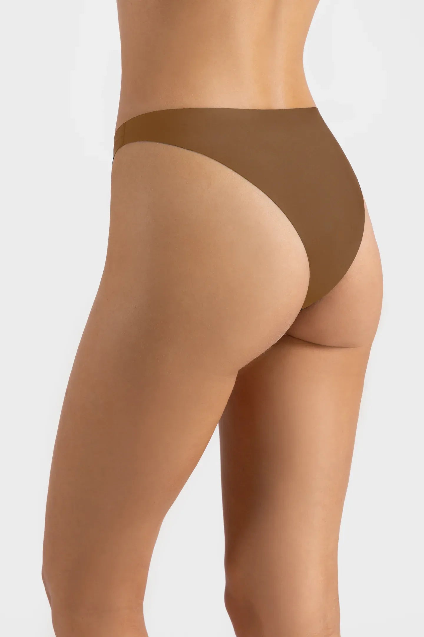 Marie France Cacao Women Seamless No-Show Stretch Tanga Brief SKU: SLSEAMLESSTANGUA_cacao Image 02