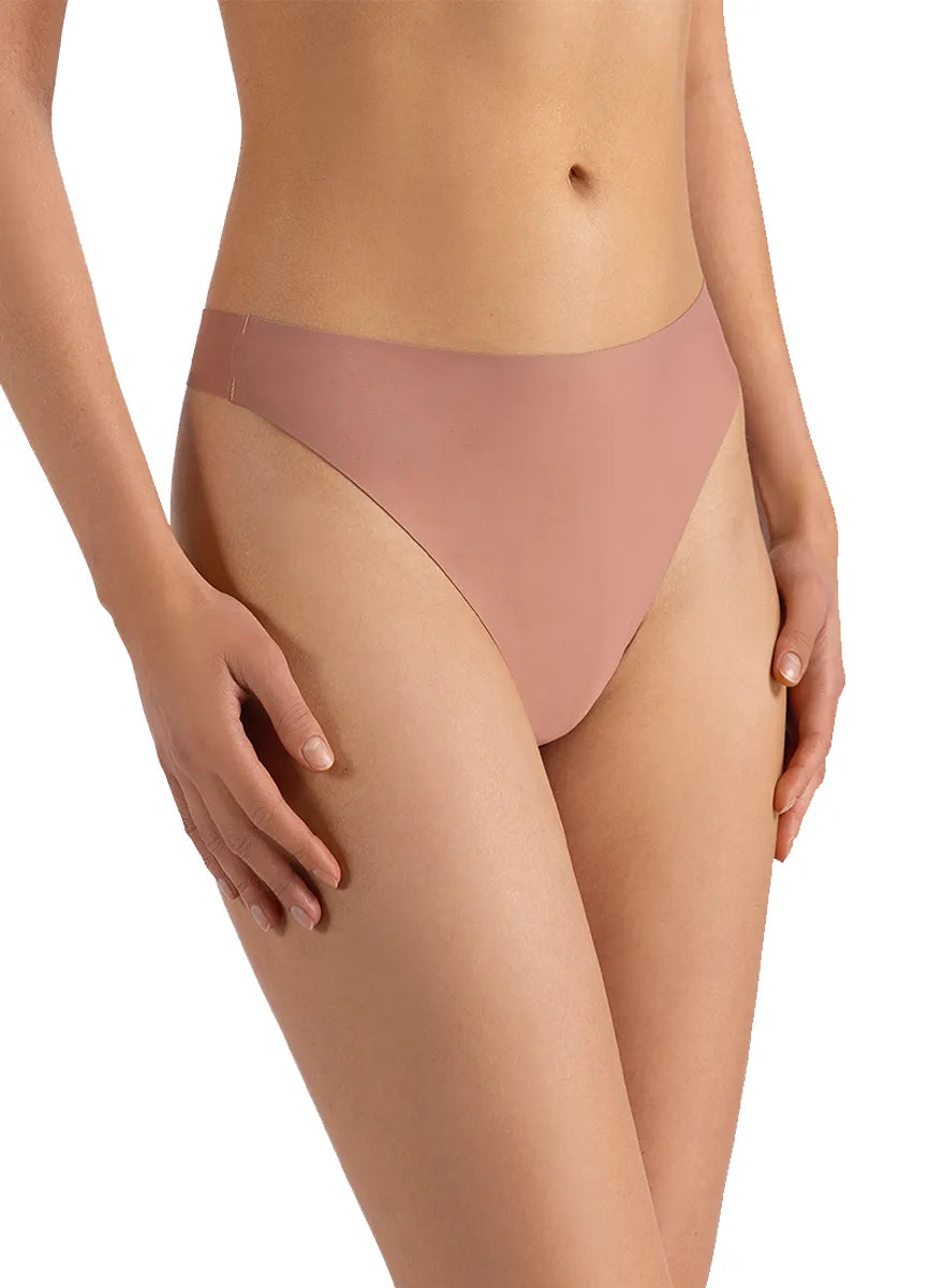 Marie France_Brown_No Show Lasercut Thong_SLSEAMLESSTHONG_Brown_01