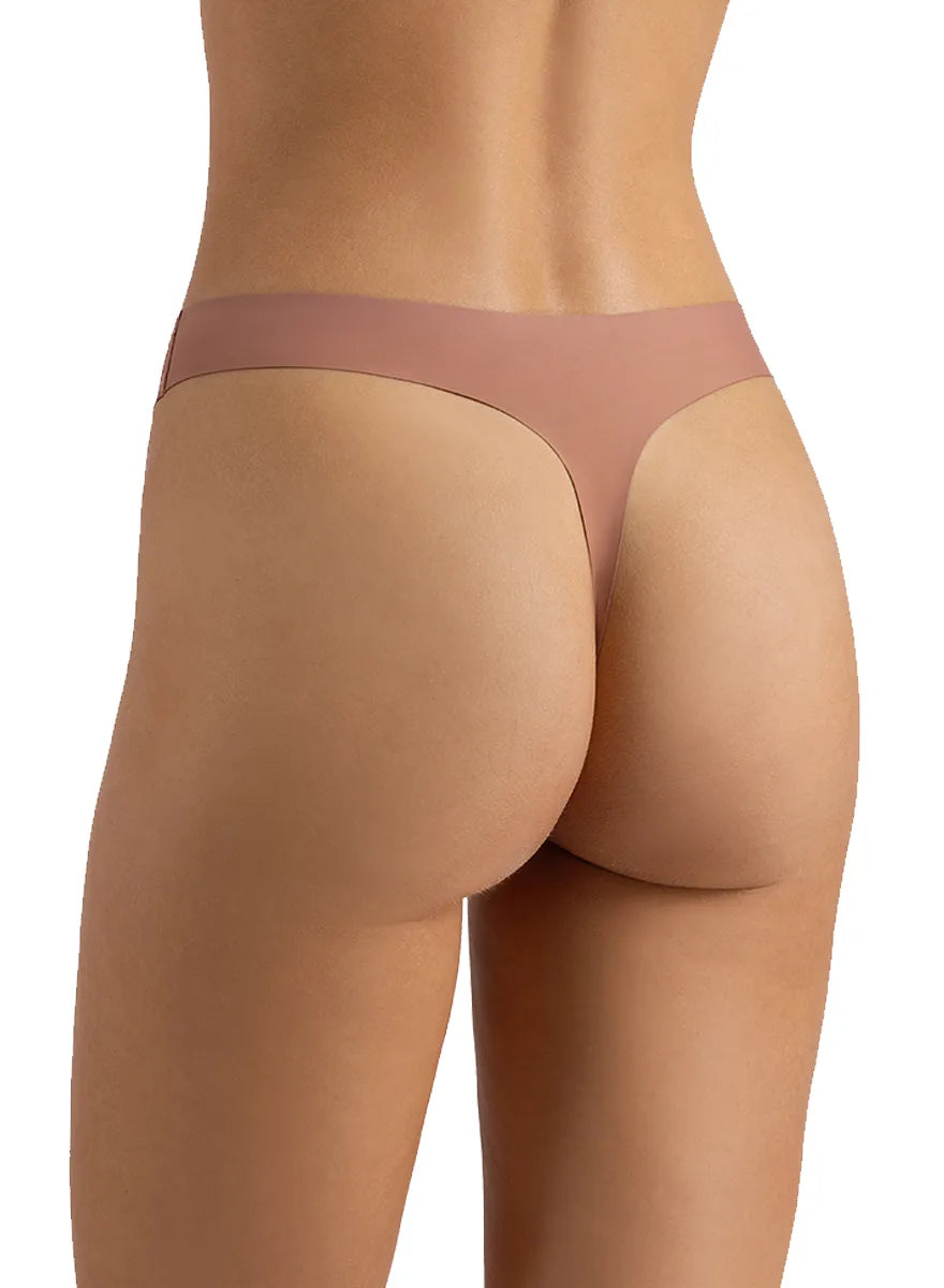 Marie France_Brown_No Show Lasercut Thong_SLSEAMLESSTHONG_Brown_02