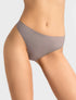 Marie France Greige Women No-Show Laser-Cut Microfiber Seamless Thong SKU: SLSEAMLESSTHONG_greige Image 01
