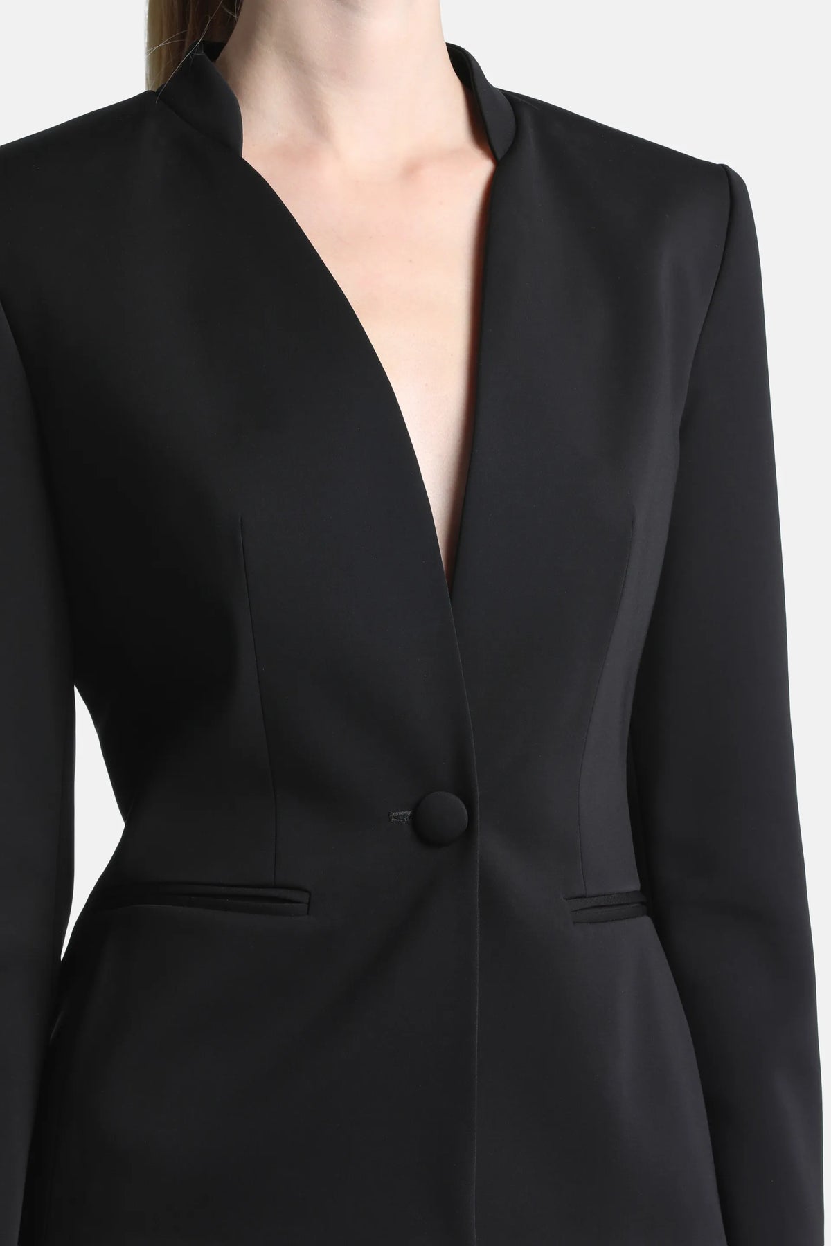 Luisa Spagnoli Nero Women Soana Elegant Minimalist Blazer SKU: SOANA_0101 Image 03