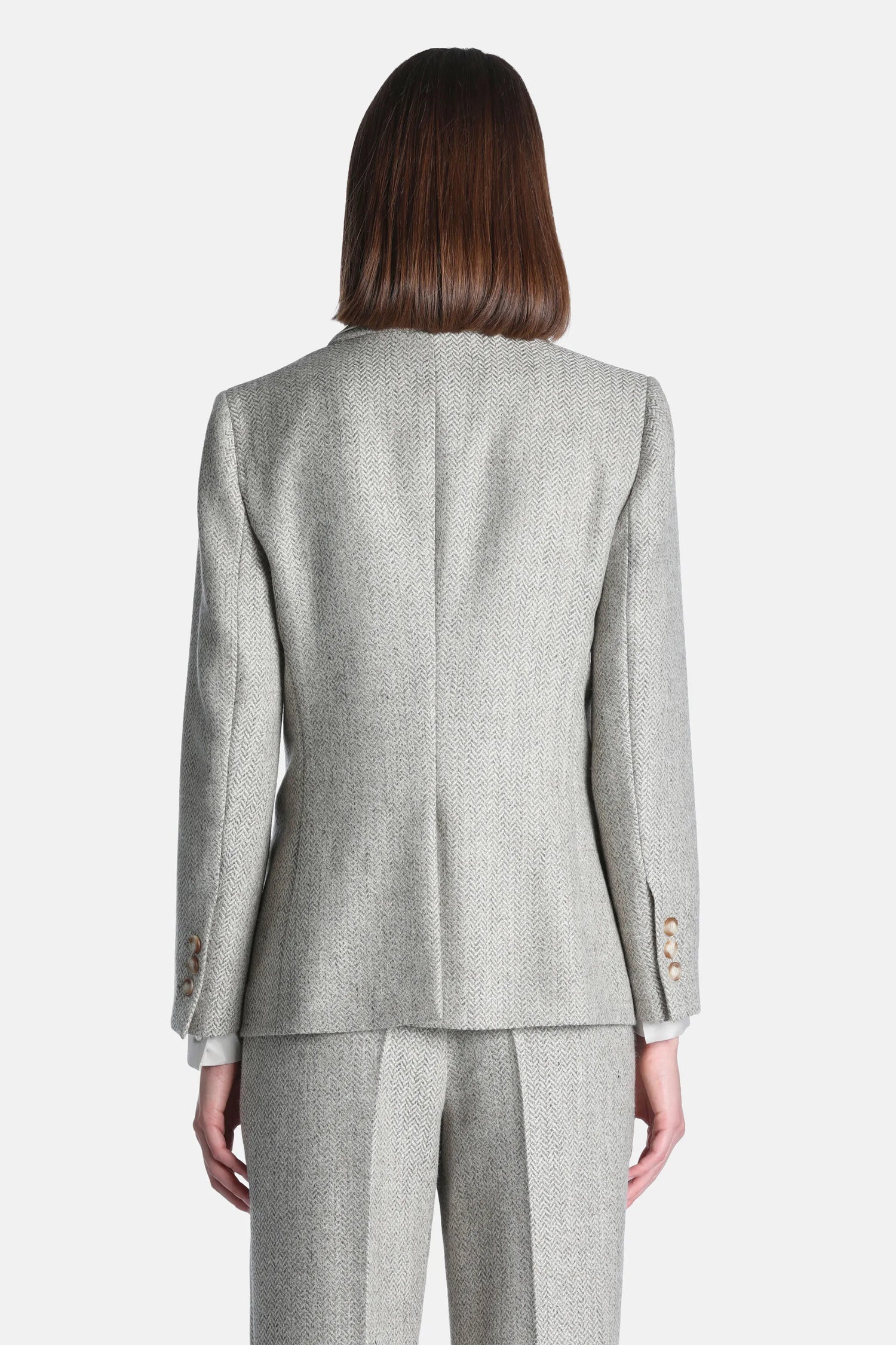 Luisa Spagnoli Var Spinato Ghiaccio Women Sognatrice - Pure Virgin Wool Blazer SKU: SOGNATRICE_3360 Image 03