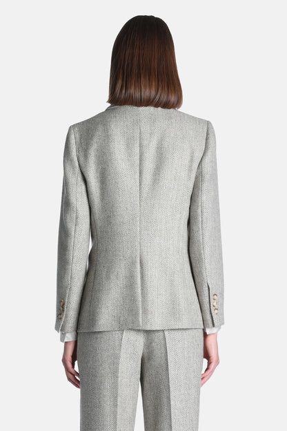 Luisa Spagnoli Var Spinato Ghiaccio Women Sognatrice - Pure Virgin Wool Blazer SKU: SOGNATRICE_3360 Image 03