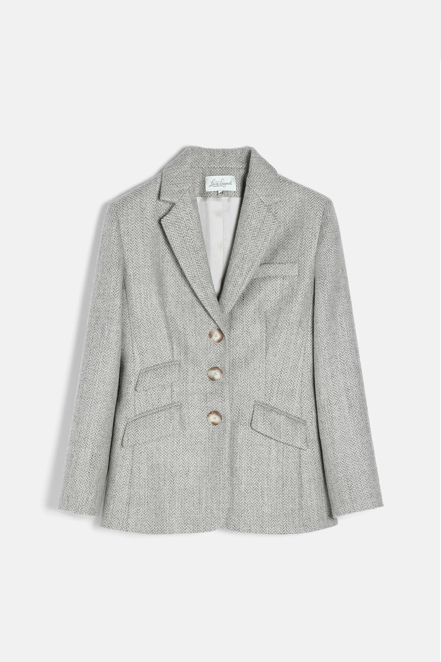 Luisa Spagnoli Var Spinato Ghiaccio Women Sognatrice - Pure Virgin Wool Blazer SKU: SOGNATRICE_3360 Image 07