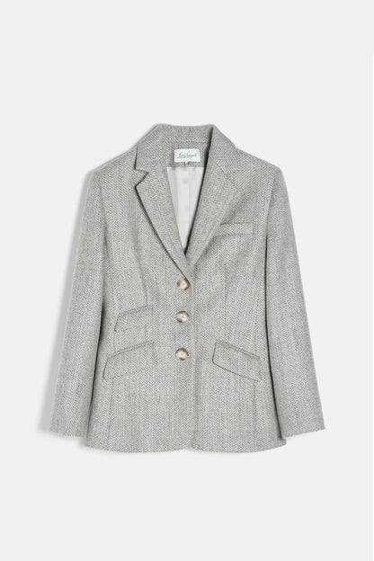 Luisa Spagnoli Var Spinato Ghiaccio Women Sognatrice - Pure Virgin Wool Blazer SKU: SOGNATRICE_3360 Image 07