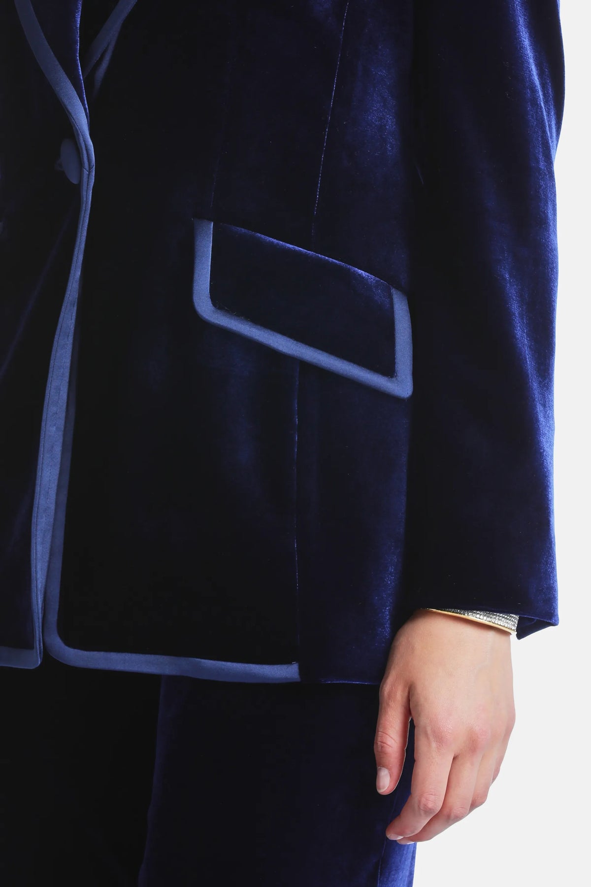 Luisa Spagnoli Blu/Blu Women Solvente Elegant Silk and Viscose Blazer SKU: SOLVENTE_1221 1221 Image 04