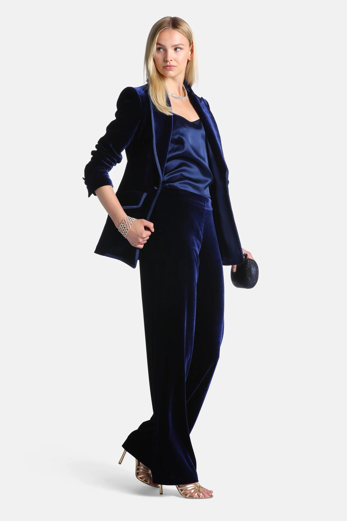 Luisa Spagnoli Blu/Blu Women Solvente Elegant Silk and Viscose Blazer SKU: SOLVENTE_1221 1221 Image 05