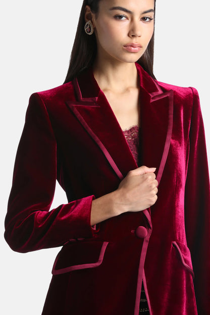 Luisa Spagnoli Rubino/Rubino Women Solvente Elegant Silk and Viscose Blazer SKU: SOLVENTE_2446 2446 Image 04