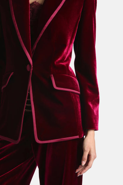 Luisa Spagnoli Rubino/Rubino Women Solvente Elegant Silk and Viscose Blazer SKU: SOLVENTE_2446 2446 Image 05