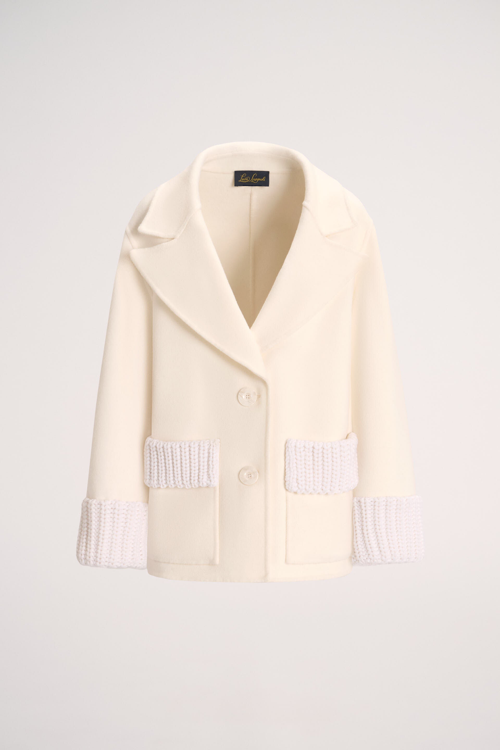 Sonico Pea Coat With Knit Details_07