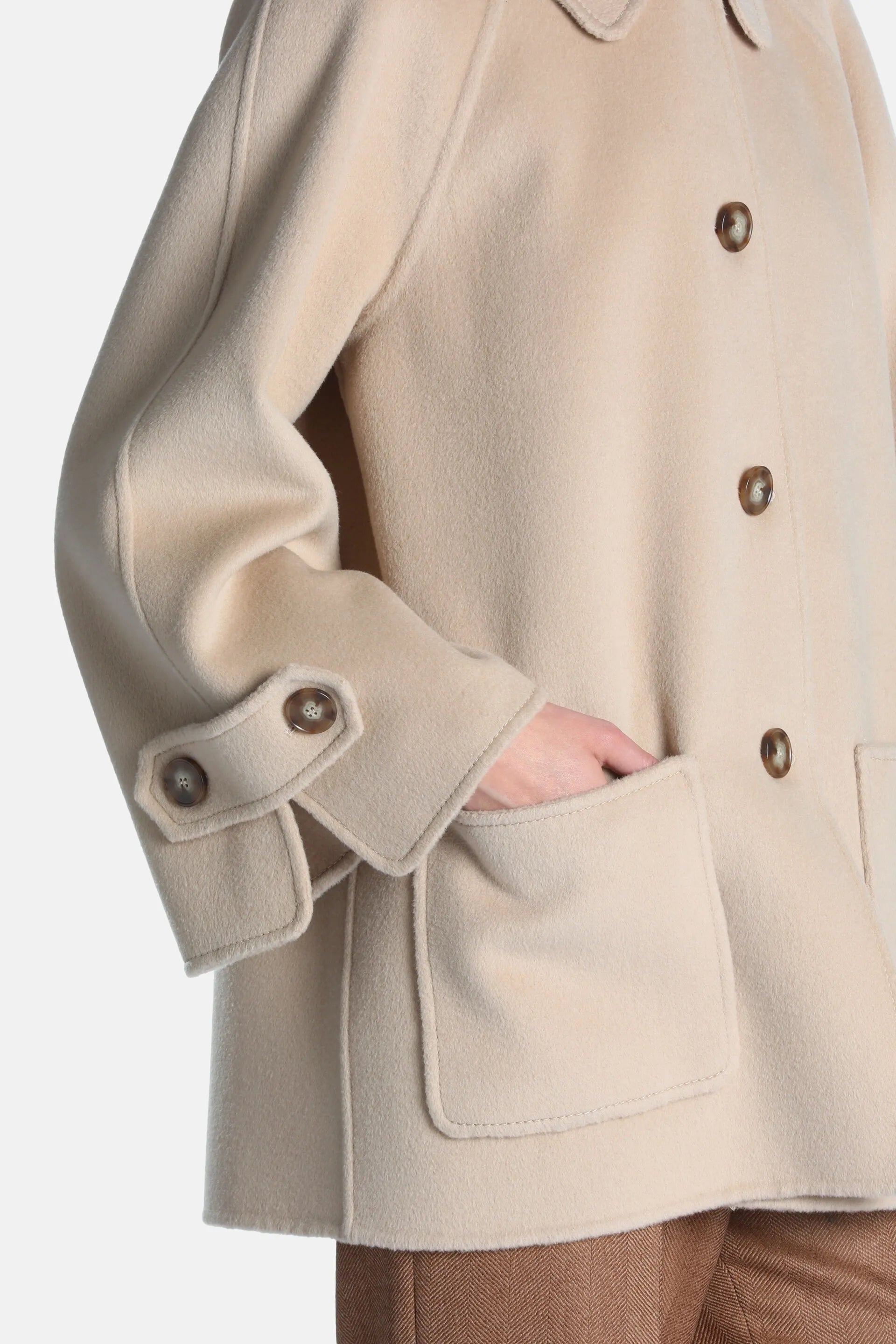 Luisa Spagnoli Beige Women Soppalco - Wool Peacoat SKU: SOPPALCO_1153 Image 04