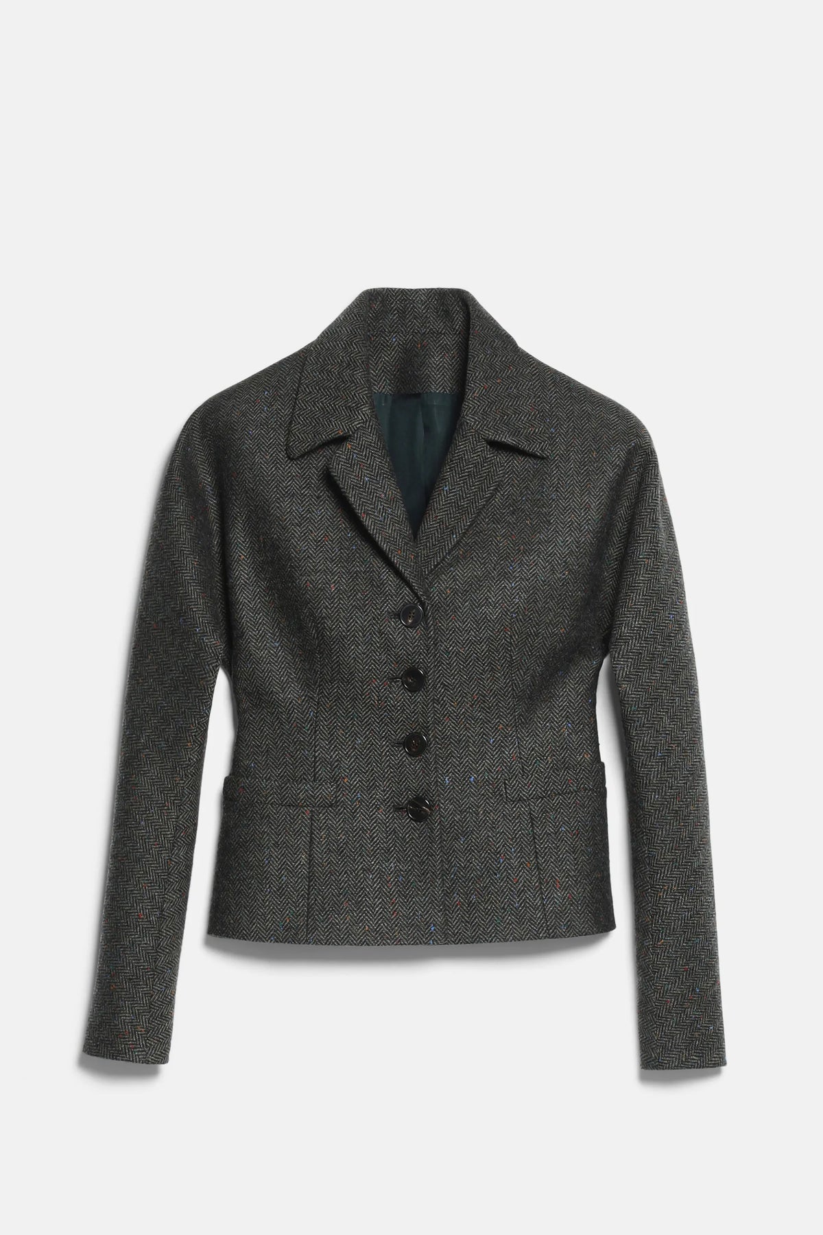 Luisa Spagnoli Var Spin Verde Bosco Women Sospiri Cropped Blazer - Fashion Show SKU: SOSPIRI_3370 Image 07