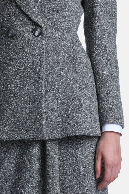 Luisa Spagnoli Var Grigio Panna Women Spettatore - Double-Breasted Tweed Jacket SKU: SPETTATORE_3331 Image 05