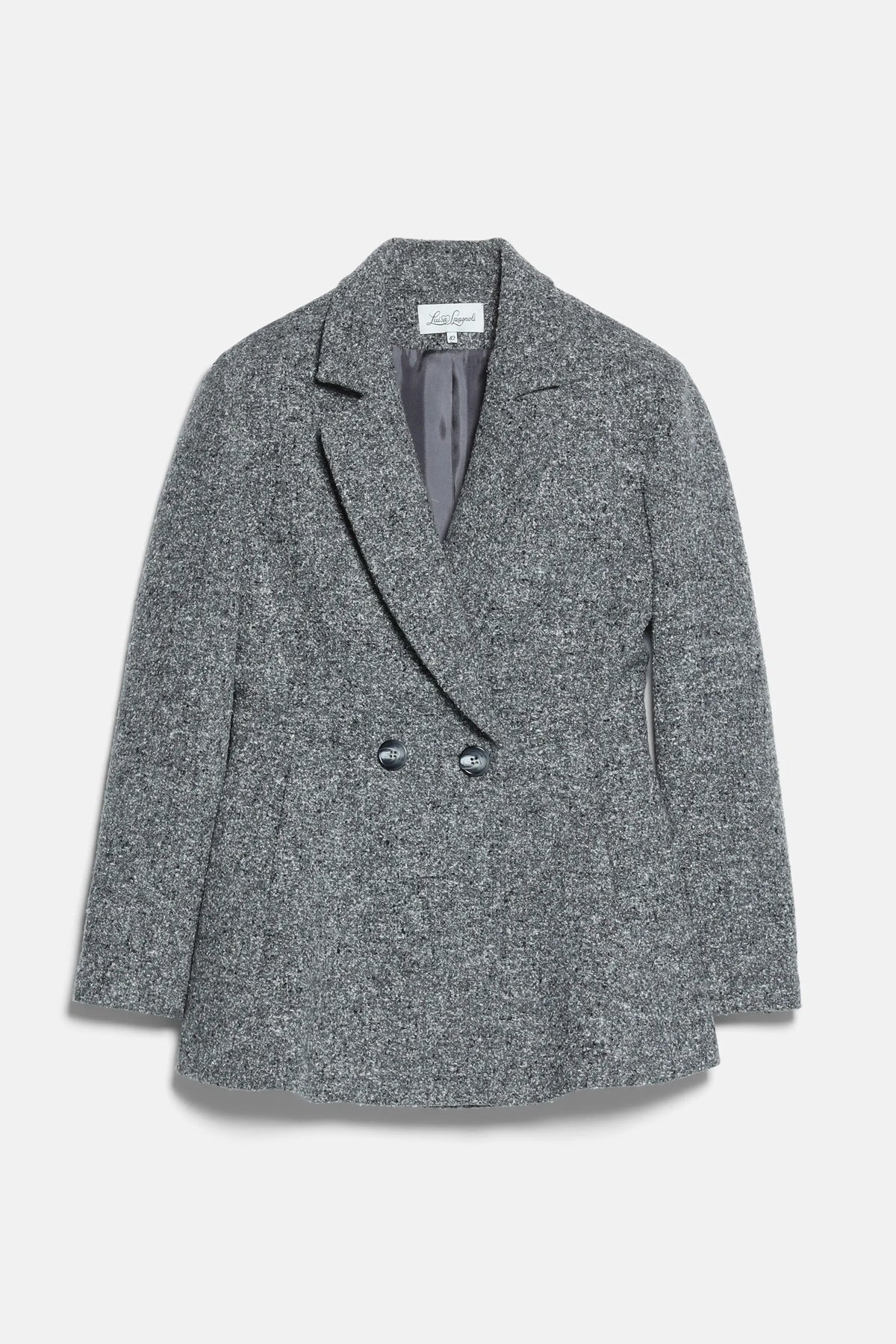 Luisa Spagnoli Var Grigio Panna Women Spettatore - Double-Breasted Tweed Jacket SKU: SPETTATORE_3331 Image 08
